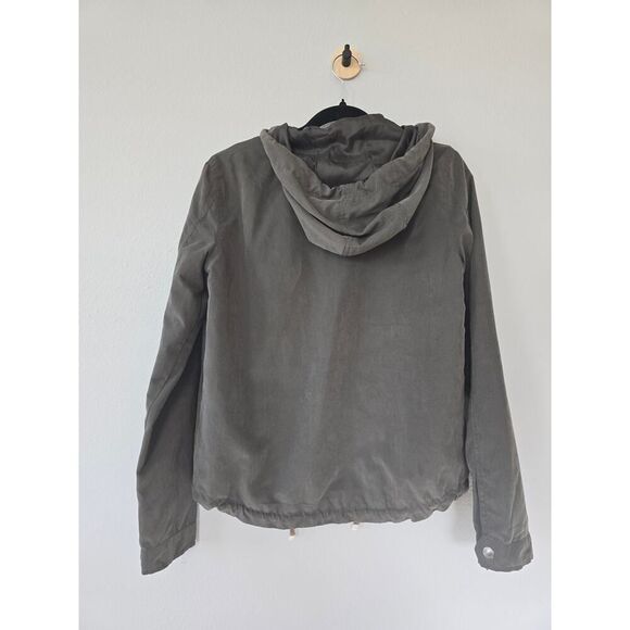 ONLY Women’s Hooded Utility Jacket XS Gray Lightweight Drawstring Casual Layer - Picture 6 of 11